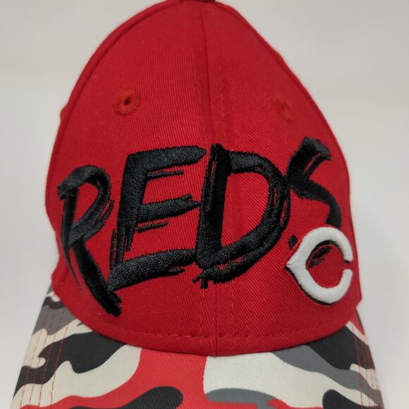 New Era Boys Cincinnati Reds Camo Red Snapback Hat Size Child Embroidered Logo - Picture 4 of 11